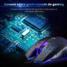 Mouse da Gaming con Cavo, sensore Ottico Fino a 2400 DPI, 6 Tasti e Illuminazione a LED con 7 Colori