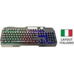 Tastiera Gaming da gioco In METALLO Meccanica RGB layout italiano LED ILLUMINATA