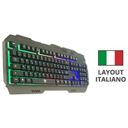 Tastiera Gaming da gioco In METALLO Meccanica RGB layout italiano LED ILLUMINATA